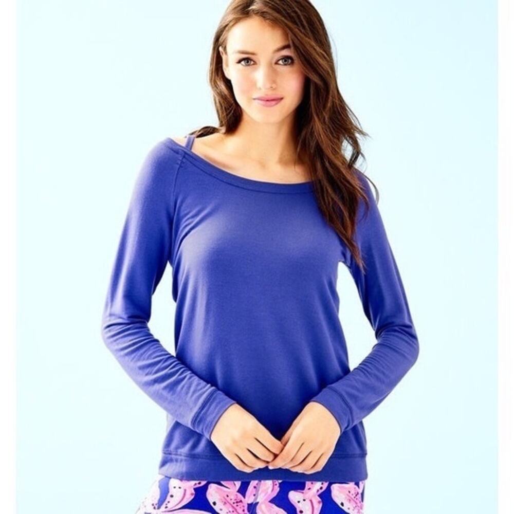 Lilly‎ Pulitzer Bungalow Luxletic Sweatshirt in Purple Size XL
